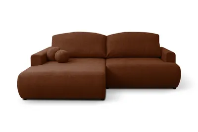 Produktbild von Ecksofa LANDRO Bouclé Kupfer mit Schlaffunktion Bettkasten Links