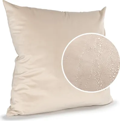 Produktbild von Kissenhülle Samt Uni mit Reißverschluss ohne Füllung 60 x 60 cm Beige