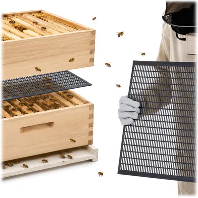 Produktbild von KADAX Absperrgitter für Bienenbeuten, 415 × 490 mm, 10er Set, Kunststoffgitter zur Trennung von Brutraum & Honigraum, Imkereibedarf für Magazinbeuten
