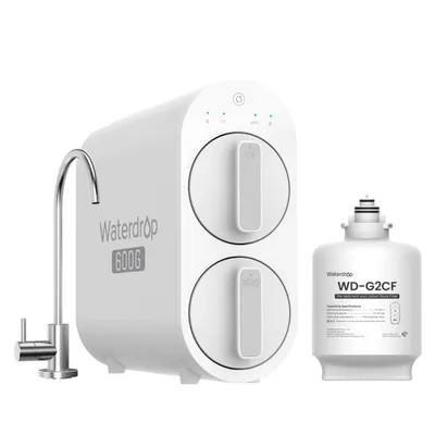 Image de Système de filtration d'eau par osmose inverse Waterdrop WD-G2P600, avec 1 filtre WD-G2CF supplémentaire