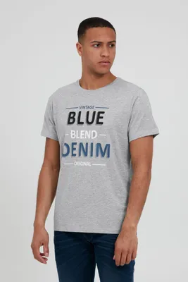 Produktbild von BLEND BHArtur Herren T-Shirt Kurzarm Shirt mit Print aus 100% Baumwolle