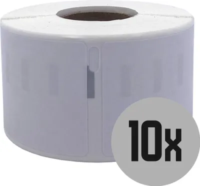 Produktbild von DULA Etiketten - Kompatibel mit Dymo Compatible labels - Weiß - 99012 - S0722400 - Adresetiketten - 10 rollen - 36 x 89 mm - 260 labels per rol