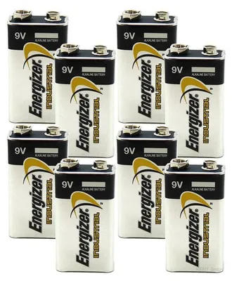 A collection of 9V Energizer Industrial batteries.