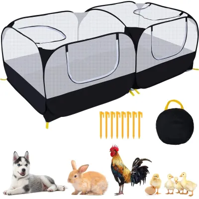 Image de Tente pour petits animaux - Cage pliable avec parois transparentes
