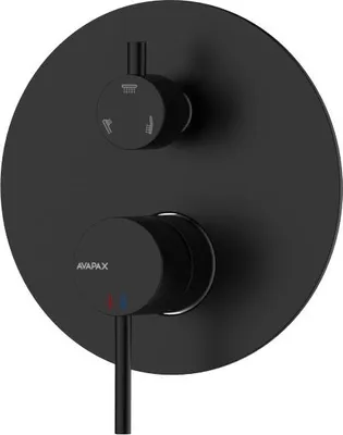 Produktbild von Avapax | Dusche-wannen-batterie - Schwarz Matt - Einhand - Messing - Drei Funktionen