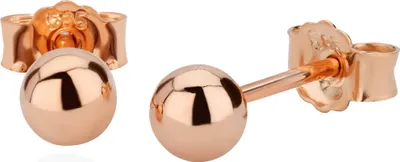 Produktbild von Paar 4mm Kugel Ohrstecker 585 14 Karat Rotgold Rosegold Damen Ohrringen 9068