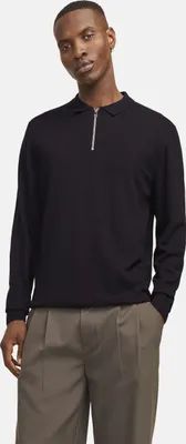 Zdjęcie produktu dla Jack & Jones 12268210_2161.62, Czarny, L, Luźne dopasowanie, Polo, Długi rękaw, 1 szt.