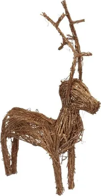 Produktbild von Glitzerndes Rattan-Rentier 40 cm - Dekorative Figur Braun