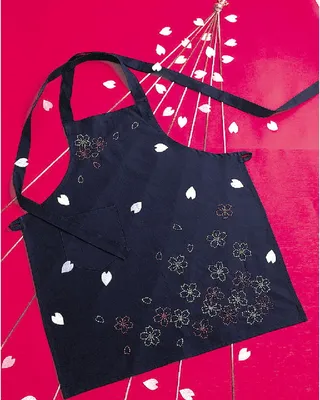 Produktbild von Olympus Sashiko Stickpackung "Schürze", Stoff bedruckt, 74x66cm, Original aus Japan