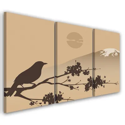 Produktbild von Triptychon auf leinwand beige landschaften 150x100 cm Feeby beige wandbild bereit zum aufhängen