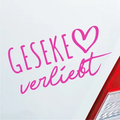Produktbild von Auto Aufkleber Geseke verliebt Herz Stadt Heimat Liebe Car 19x9 cm Pink Sticker Heckscheibenaufkleber