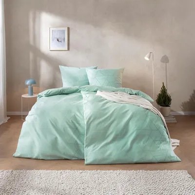 Produktbild von Estella Feinflanell Bettwäsche Andriano mint 135x200 cm + 80x80 cm