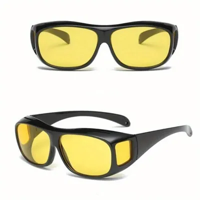 Produktbild von GKA Überzieh Nachtsichtbrille für Autofahrer Brillenträger Nachtbrille Kontrastbrille gelb Nachtfahrbrille Überbrille
