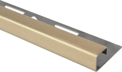 Produktbild von Quadrat Fliesenprofil Edelstahl V2A L250cm H10 champagne gebürstet