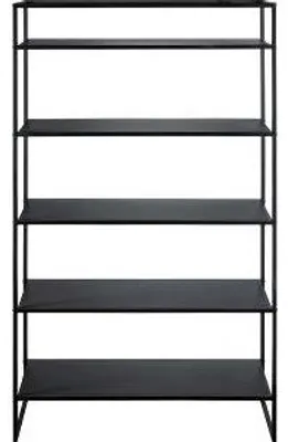 Produktbild von INNA-Glas Regal Quiana aus Metall, 5 Böden, schwarz, 120x40x200cm - Industrial Rack
