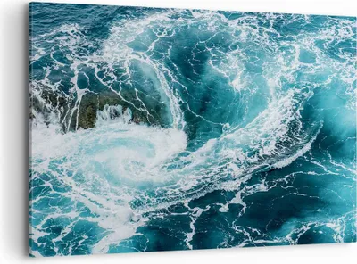 Produktbild von Bild auf Leinwand - Leinwandbild - Wasser Stein Welle - 120x80cm - Wand Bild - Wanddeko - Leinwanddruck - Bilder - Kunstdruck - Wanddekoration - Leinwand bilder - Wandkunst - AA120x80-3968