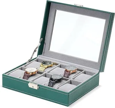 Produktbild von Famanu Uhrenbox mit 10 Kissen - grün