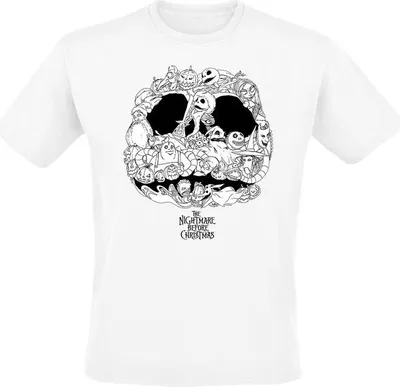 Produktbild von The Nightmare Before Christmas T-Shirt Herren Jack Skellington - Jackolanterns weiß M