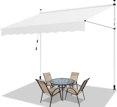 Zdjęcie produktu dla Jopassy markiza zaciskowa markiza balkonowa z regulacją wysokości markiza przeciwsłoneczna bez wiercenia na taras balkon 350cm kremowy
