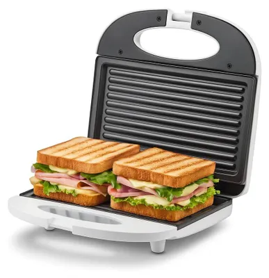 Sandwich-Toaster 750 W, Antihaftplatten, weiß