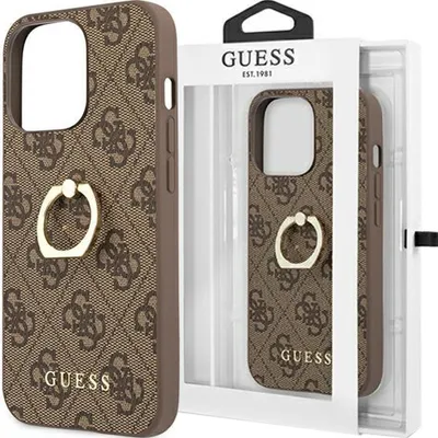 Produktbild von Guess GUHCP13L4GMRBR iPhone 13 Pro / 13 6,1  braun/braunes Hardcase 4G mit Ringständer Handyhülle