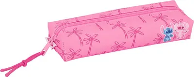 Imagen del producto de Estuche rectangular Safta Stitch Chill con banda elástica de 22 cm, color rosa. Para hombre, color rosa. Talla única