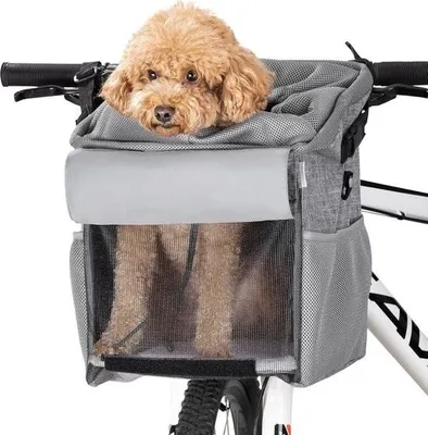 Obrázok produktu pre Košík na bicykel pre psa na elektrobicykel - Košík na bicykel pre psa na chrbte - Košík na bicykel pre psa - Košík na bicykel pre psa na nosiči - Povinnosť pre vášho psa!