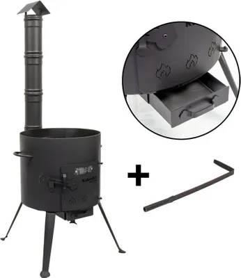 Produktbild von Utschak mit Abzugs-Rohr, Durchmesser: 37cm - Feldküche, Gulaschkessel Feuerkessel Feuer-Ofen Outdoor für Kazan Kasan
