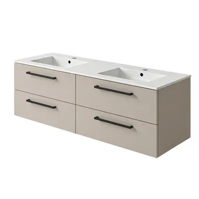 Produktbild von Waschtisch mit Unterschrank ONE 120 cm 4 Schubladen Kaschmir hängend Badmöbel Badezimmer