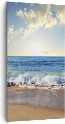 Produktbild von Bild auf Leinwand - Leinwandbild - Meer Ufer Wasser - 65x120cm - Wand Bild - Wanddeko - Wandbilder - Leinwanddruck - Bilder - Kunstdruck - Wanddekoration - Leinwand bilder - Wandkunst - PA65x120-3551