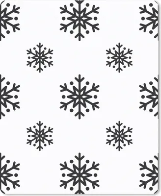 Produktbild von MuchoWow® Mauspad Mousepad Schneeflocke - Winter - Schwarz - Weiß - Muster 30x40 cm - Mousepads - Maus Mat - Pad - Mausunterlage - Mausmatten
