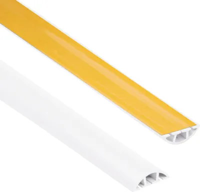 Produktbild von QUEST Selbstklebende 10x40mm, 2m PVC-Kabelkanäle halbrund, weiß