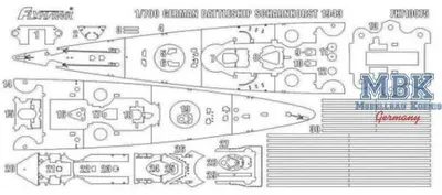 Image de Flyhawk FH710075 Masque de peinture pour le cuirassé allemand Scharnhorst, 1943