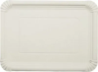 Produktbild von 250 tradingbay24 Teller, Pappe [rc] eckig 25 cm x 35 cm weiss tbU95334 Einwegteller Pappteller