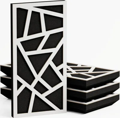 Zdjęcie produktu dla 4-pak - Wąski panel akustyczny pochłaniający dźwięk | 50 x 25 cm | Model-Grubość-Kolor: (SKYROSS - 33 mm | Biały]