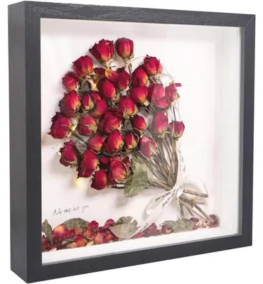 Obrázok produktu pre 3D rámček na fotografie, štvorcový, 20x20 cm, z dreva a MDF, čierny, s akrylom