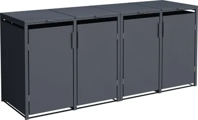 Produktbild von Mülltonnenbox 230 x 102 x 62 cm Metall Anthrazit