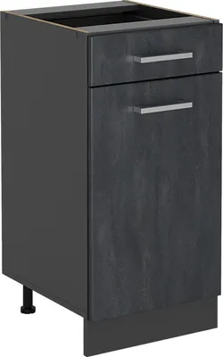 Produktbild von Küchenunterschrank Vicco R-Line Schwarz Beton 40 cm ohne Arbeitsplatte, Model 47466