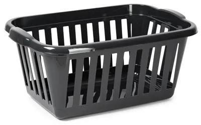 Produktbild von Waschekorb - schwarz - Kunststoff - 40 Liter - 60 x 40 x 26 cm - Korbe fur Wasche - Haushalt