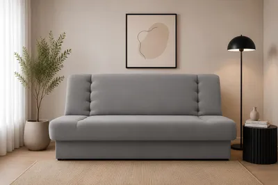 Produktbild von MOEBLO Schlafsofa CYPRUS – Sofa Kippsofa Klappsofa Click-Clack Couch für Wohnzimmer Federkern Sofagarnitur Polstersofa mit Bettkasten und Schlaffunktion (BxHxT): 192x85x92 cm (Grau - Soro 90)