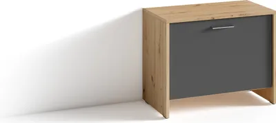 Produktbild von byLIVING Sitzbank Ben, mit Klappe und Stauraum, in Artisan Eiche-Optik / anthrazit