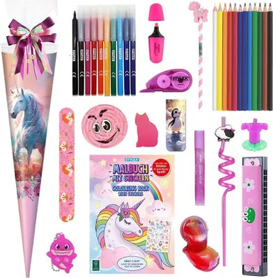 Produktbild von Stylex Schultüte Einhorn 70 cm gefüllt