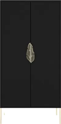 Produktbild von Merlin mit dekorativem Griff / Hohe Kommode Mit Goldenen Details / 80 Cm / Schwarz