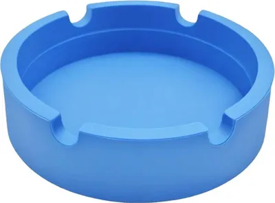 Produktbild von INF Runder Silikon Aschenbecher: Hitzebeständig für Zuhause, Büro & Bar Blau