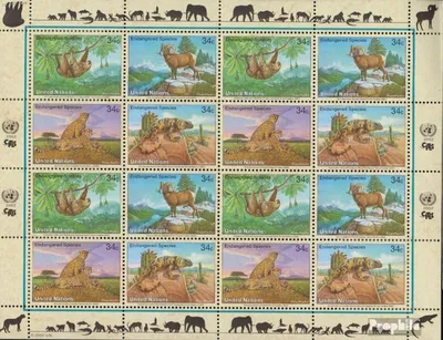 Produktbild von Briefmarken UNO - New York 2002 Mi 890-893Klb Kleinbogen (kompl.Ausg.) gestempelt Fauna