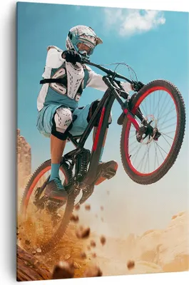 Produktbild von Bild auf Leinwand - Leinwandbild - Einteilig - Fahrrad Sport Helm - 70x100cm - Wand Bild - Wanddeko - Wandbilder - Leinwanddruck - Wanddekoration - Leinwand bilder - Wandbild - PA70x100-4098