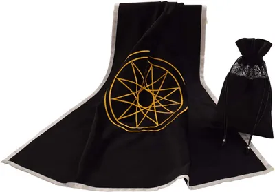 Productafbeelding van Tarot tafelkleed altaar waarzeggerij doek met - Pouch (Zwart)