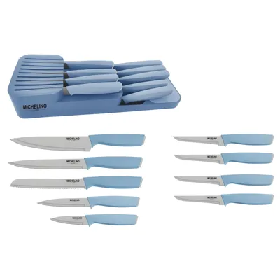 Produktbild von 10-tlg. Messerorganizer Serie Alythia Messerset blau
