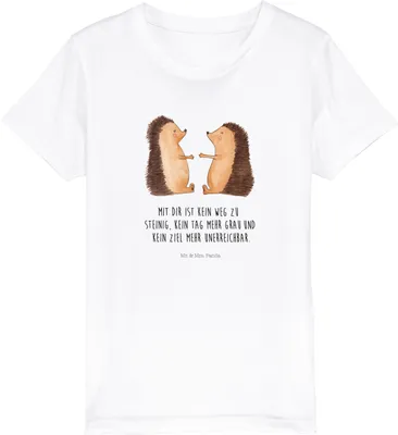 Produktbild von Mr. & Mrs. Panda Kleinkinder T-Shirt Igel Liebe 12-14 Jahre (152/164) - Weiß - Geschenk, Kinder, Freundin, Teenager, Baumwoll, Jahrestag, Bio, Hochzeit, Kindershirt