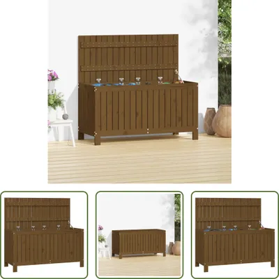 Image de The Living Store coffre de jardin brun miel 115x49x60 cm pin massif